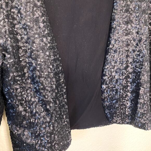 Velvet By Graham & Spencer Black Razi Sequin Blazer Jacket Size Medium - Picture 3 of 8
